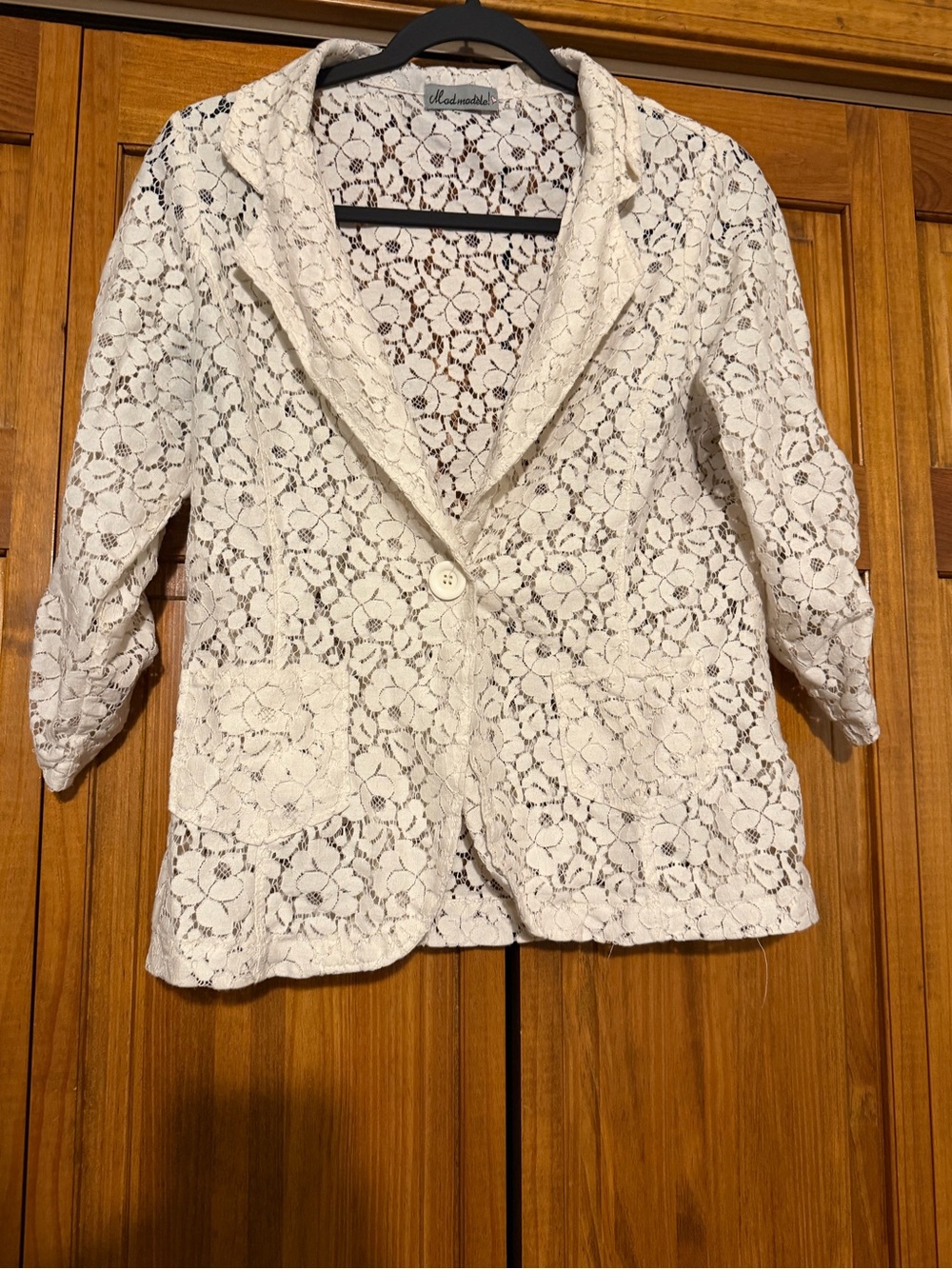 Cream Lace Blazer Jacket